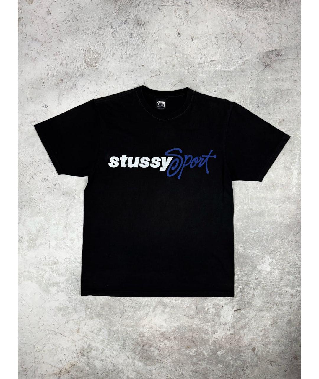 STUSSY Черная хлопковая футболка, фото 7