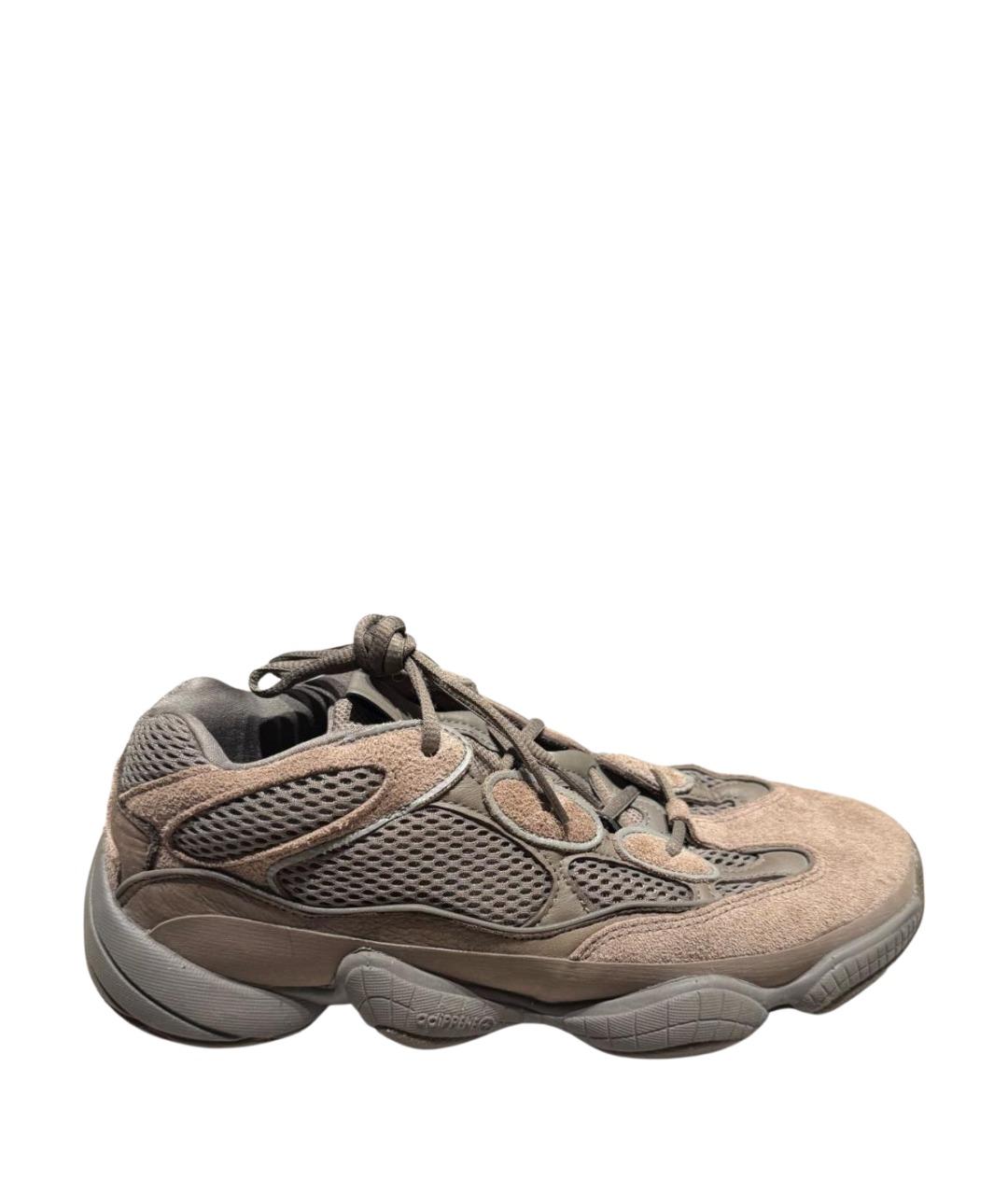 ADIDAS YEEZY Коричневые замшевые низкие кроссовки / кеды, фото 1