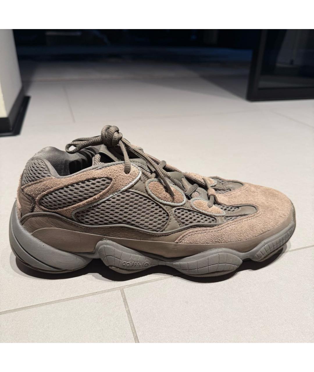 ADIDAS YEEZY Коричневые замшевые низкие кроссовки / кеды, фото 7