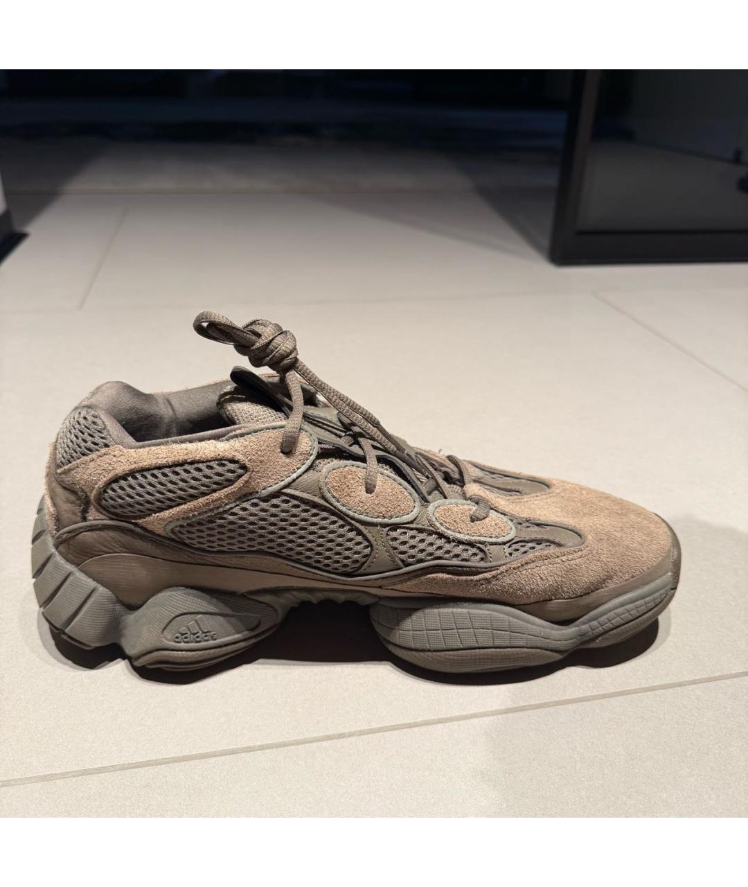 ADIDAS YEEZY Коричневые замшевые низкие кроссовки / кеды, фото 5