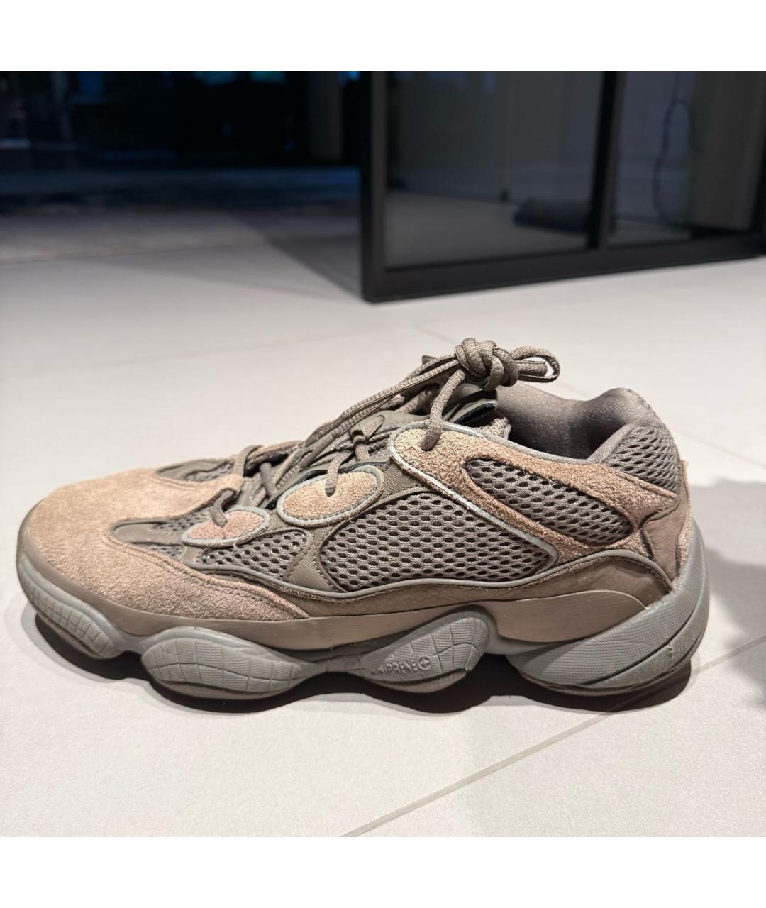 ADIDAS YEEZY Коричневые замшевые низкие кроссовки / кеды, фото 4