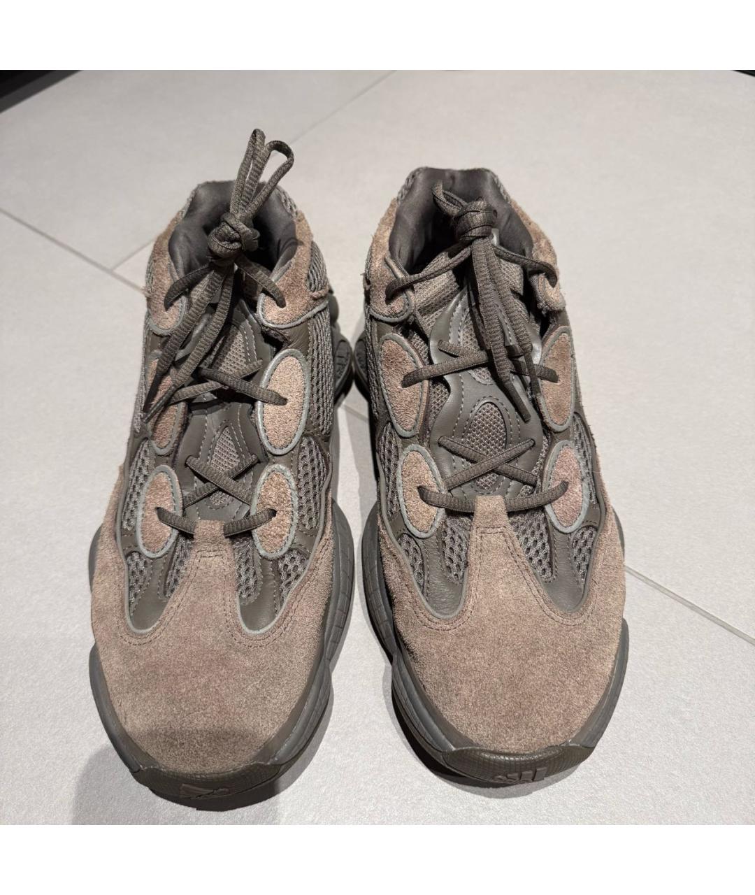 ADIDAS YEEZY Коричневые замшевые низкие кроссовки / кеды, фото 2