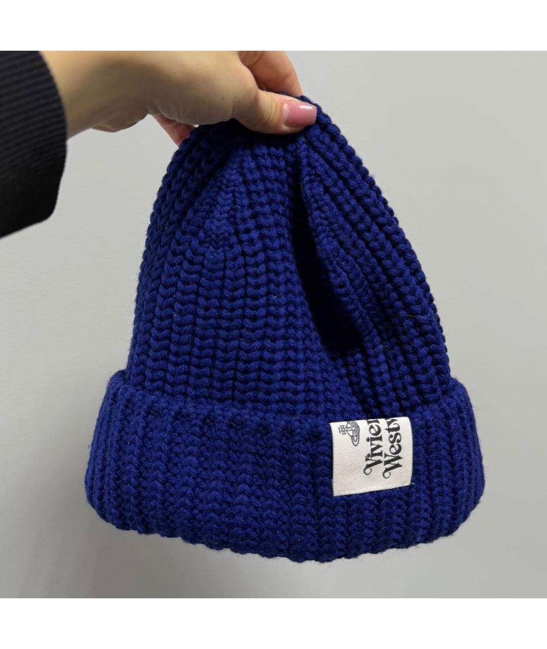 VIVIENNE WESTWOOD Темно-синяя шапка, фото 4