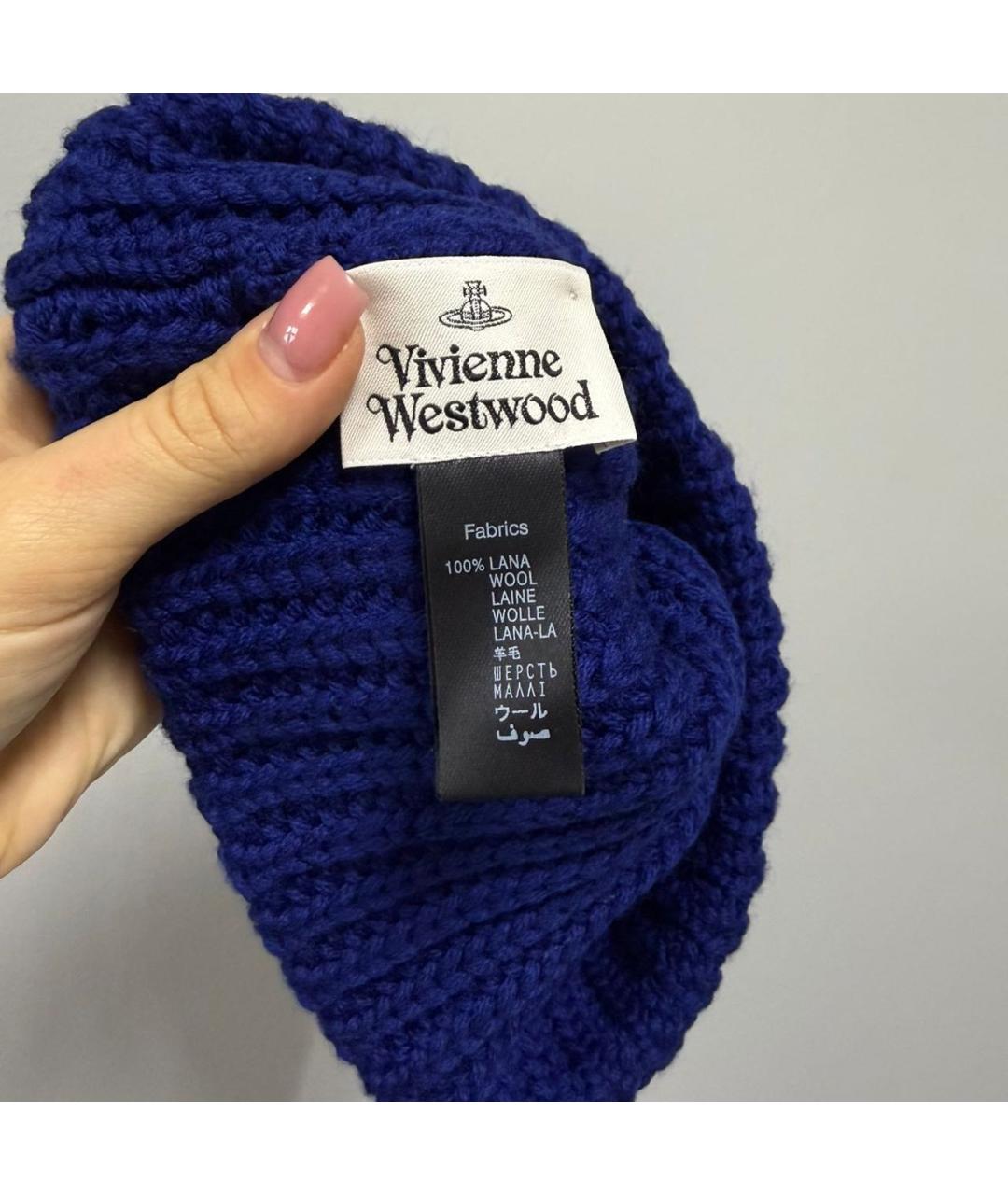 VIVIENNE WESTWOOD Темно-синяя шапка, фото 3