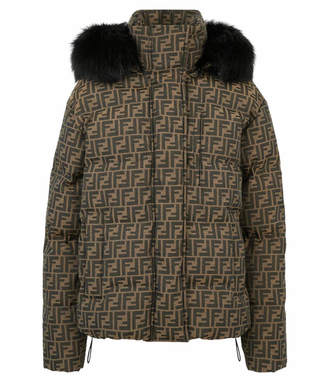 FENDI Коричневый пуховик, фото 1
