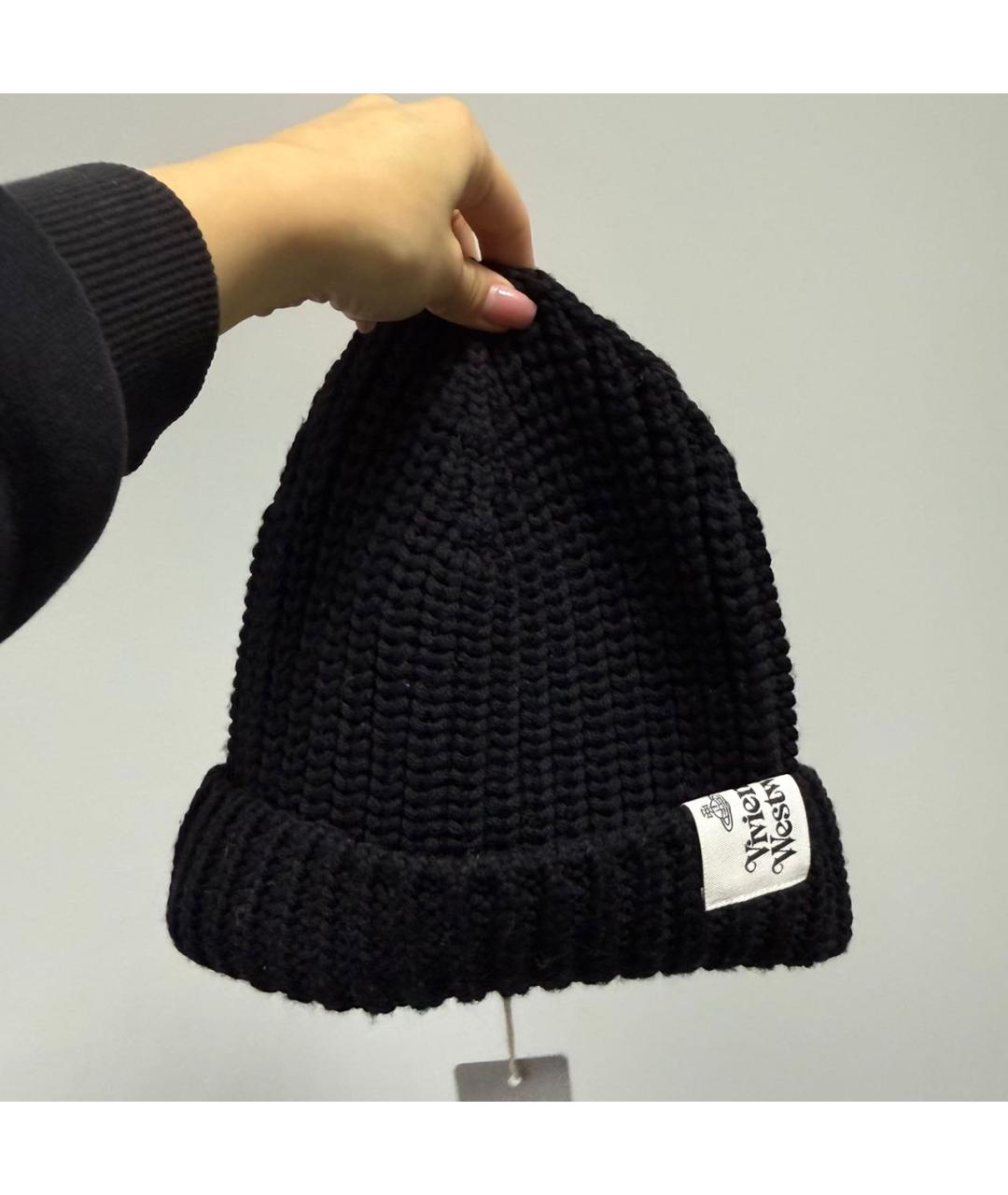 VIVIENNE WESTWOOD Черная шерстяная шапка, фото 5