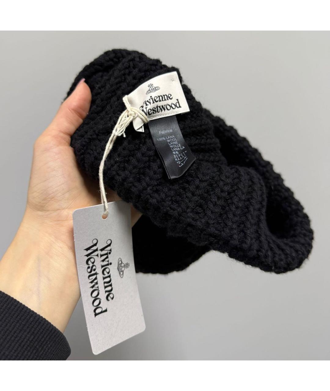 VIVIENNE WESTWOOD Черная шерстяная шапка, фото 4