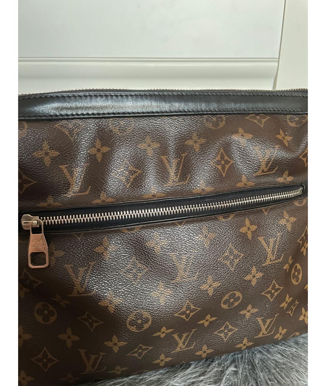 LOUIS VUITTON Коричневая кожаная сумка тоут, фото 5