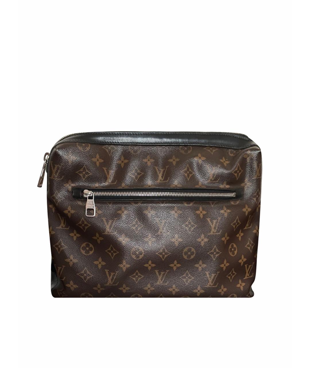 LOUIS VUITTON Коричневая кожаная сумка тоут, фото 9