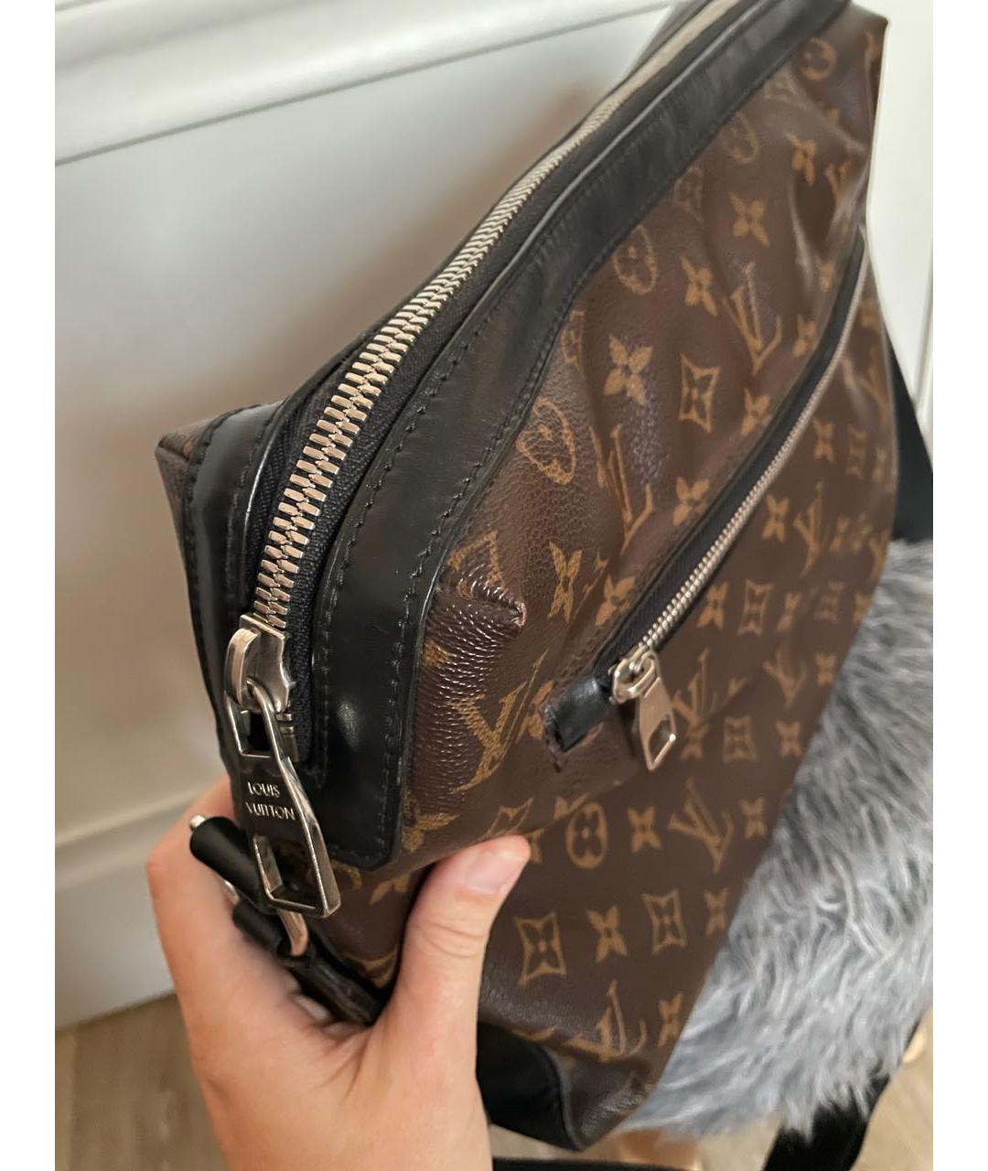 LOUIS VUITTON Коричневая кожаная сумка тоут, фото 2