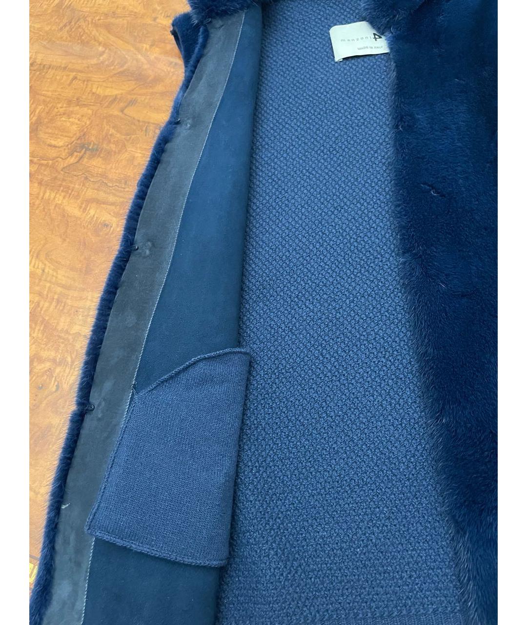 MANZONI 24 Синий меховой жилет, фото 4