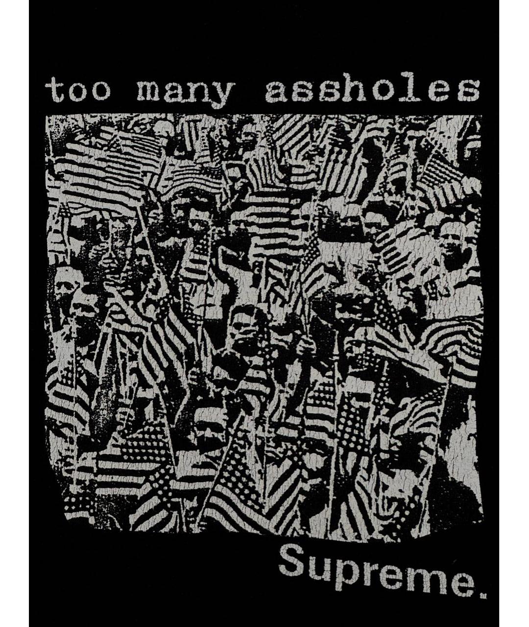 SUPREME Черная хлопковая футболка, фото 4