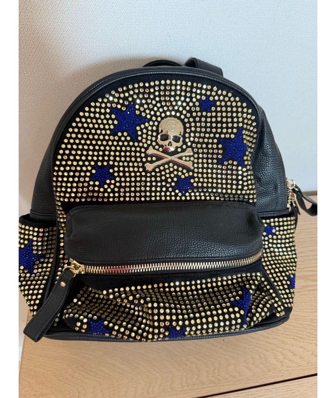 PHILIPP PLEIN Черный синтетический рюкзак, фото 5