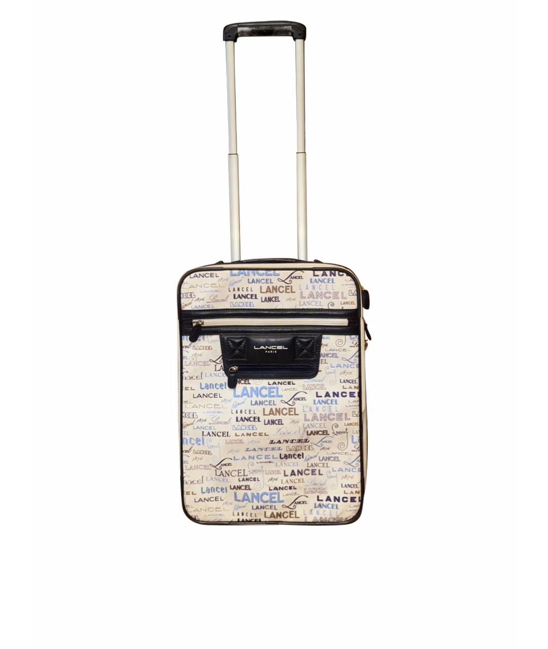 LANCEL Белый кожаный чемодан, фото 1