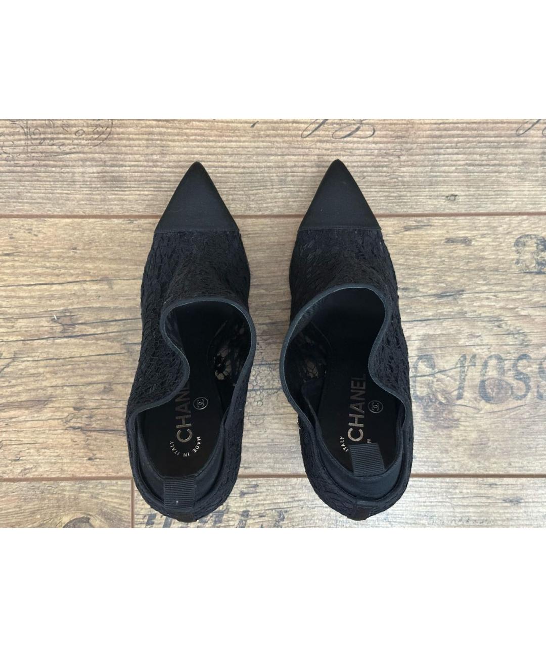 CHANEL Черные текстильные ботильоны, фото 3