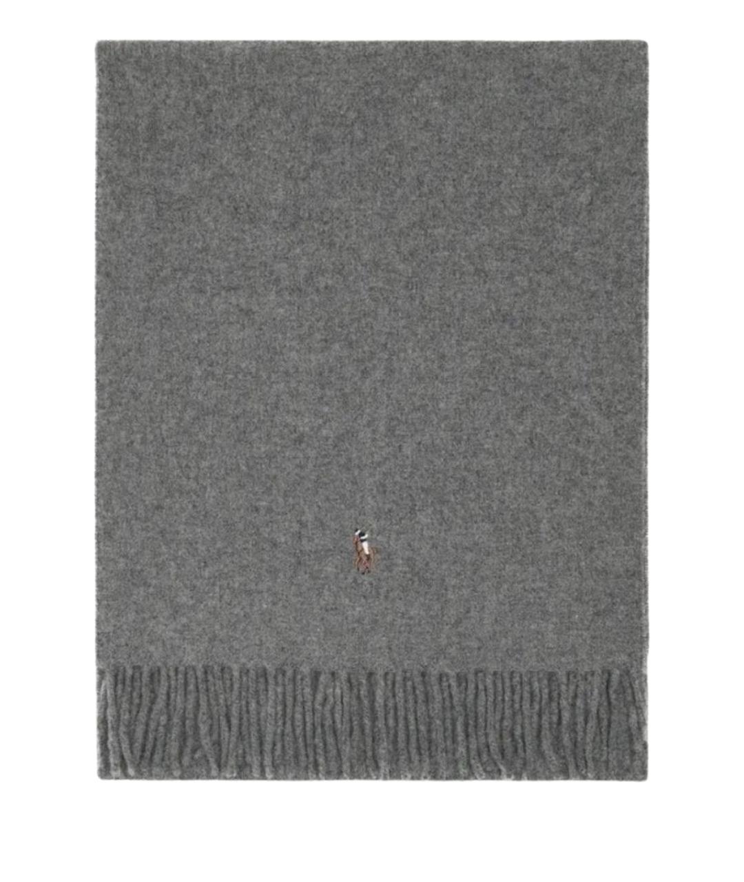 POLO RALPH LAUREN Серый шерстяной шарф, фото 1