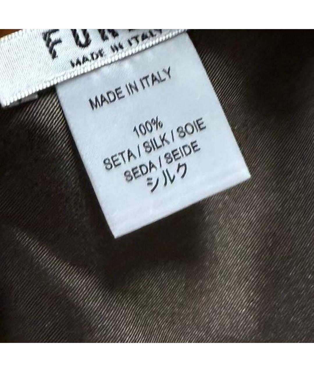 FURLA Желтый шелковый платок, фото 4