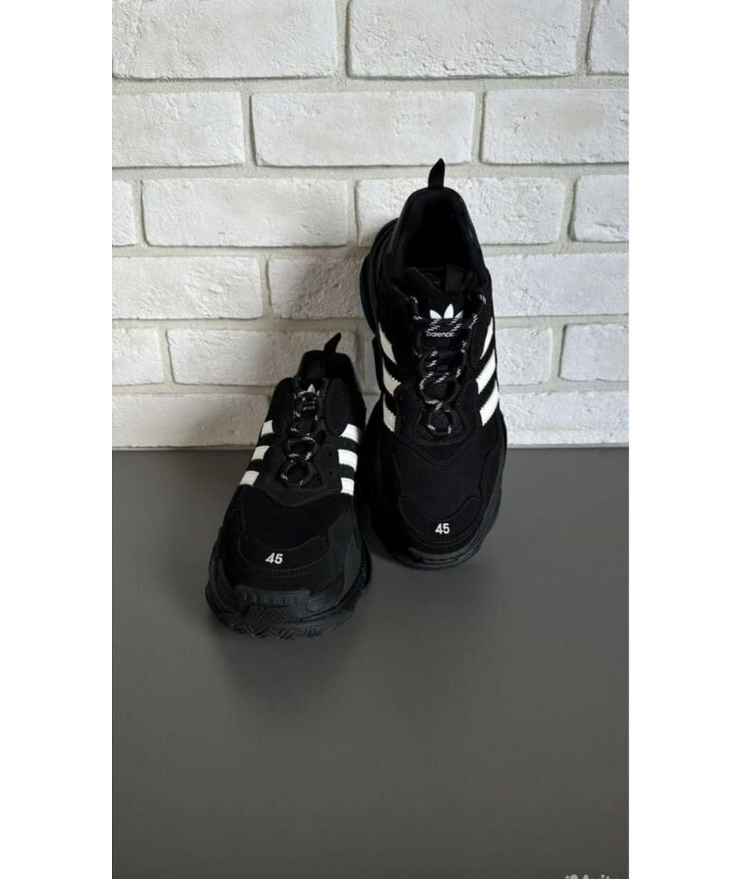 BALENCIAGA Черные замшевые низкие кроссовки / кеды, фото 4