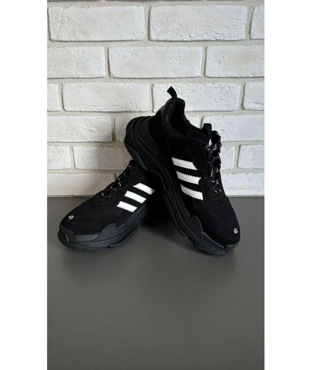 BALENCIAGA Черные замшевые низкие кроссовки / кеды, фото 2