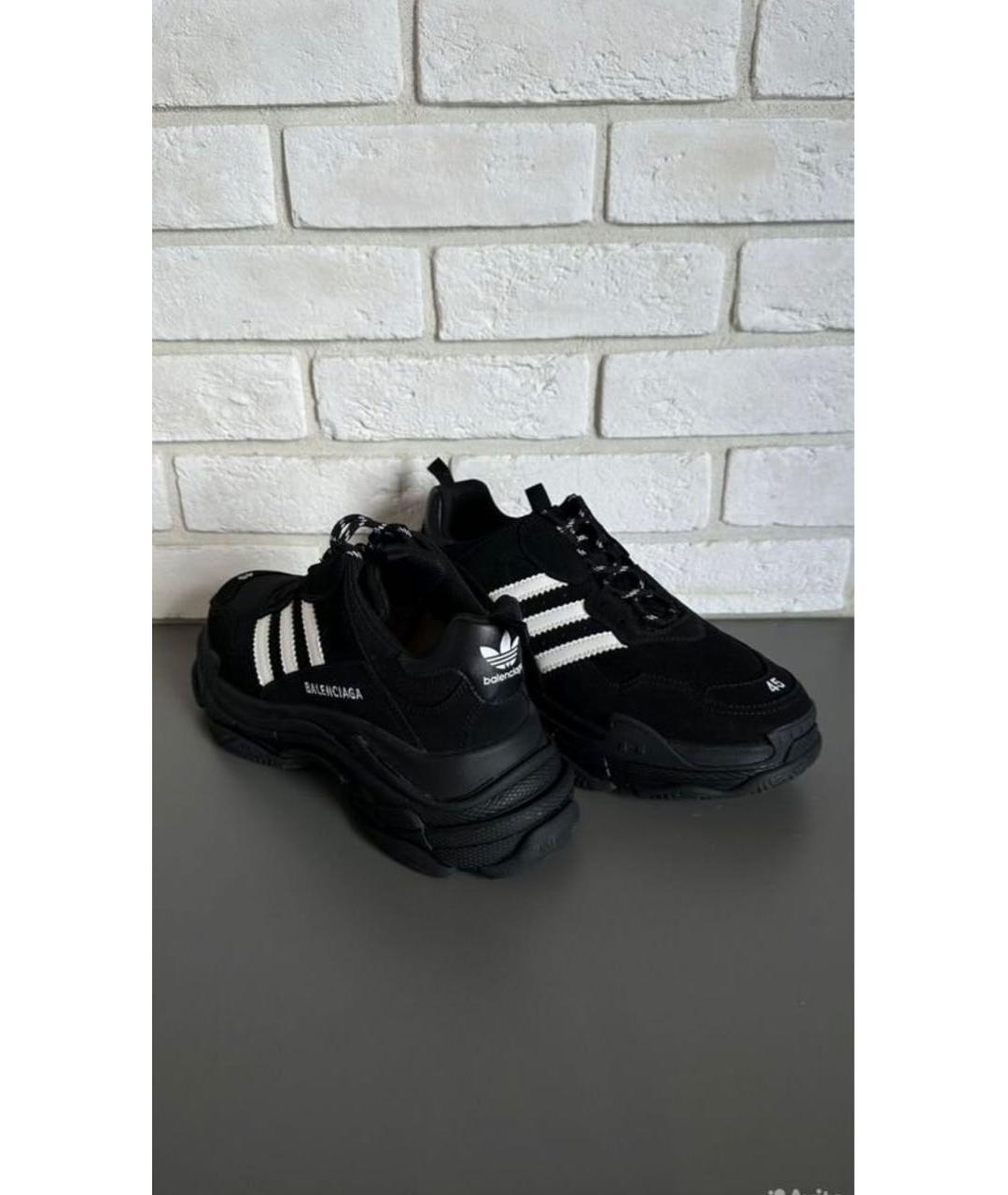 BALENCIAGA Черные замшевые низкие кроссовки / кеды, фото 5