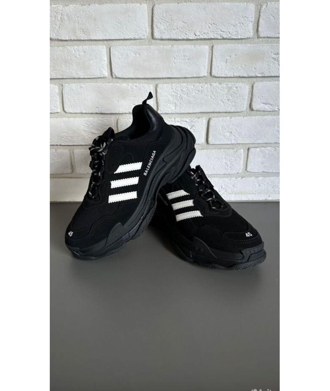 BALENCIAGA Черные замшевые низкие кроссовки / кеды, фото 6