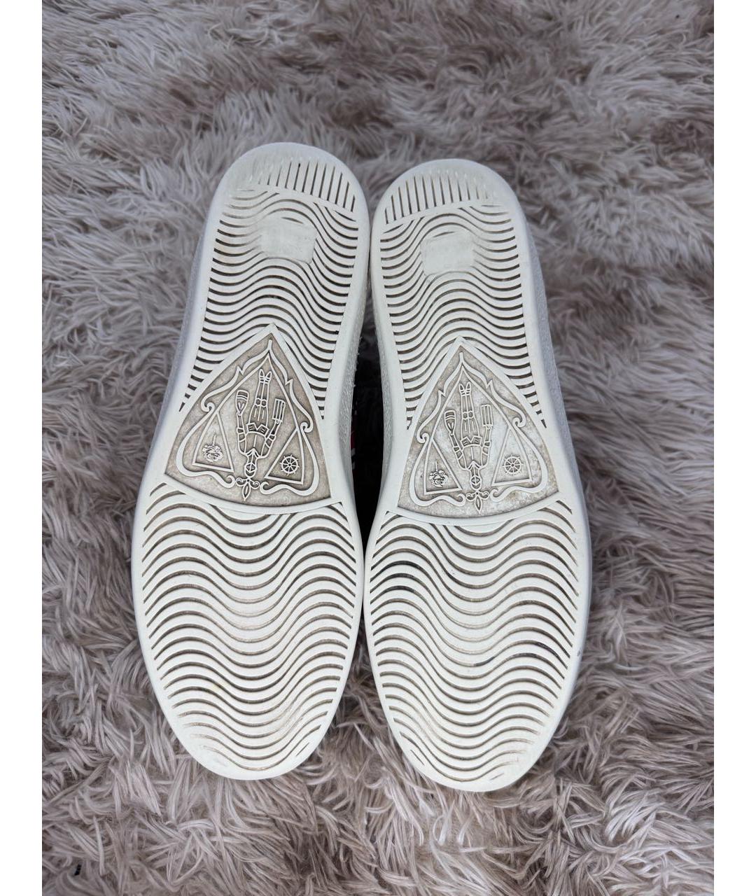 GUCCI Черные кожаные низкие кроссовки / кеды, фото 7