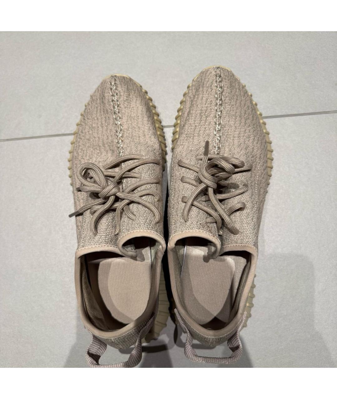 ADIDAS YEEZY Бежевые текстильные низкие кроссовки / кеды, фото 3