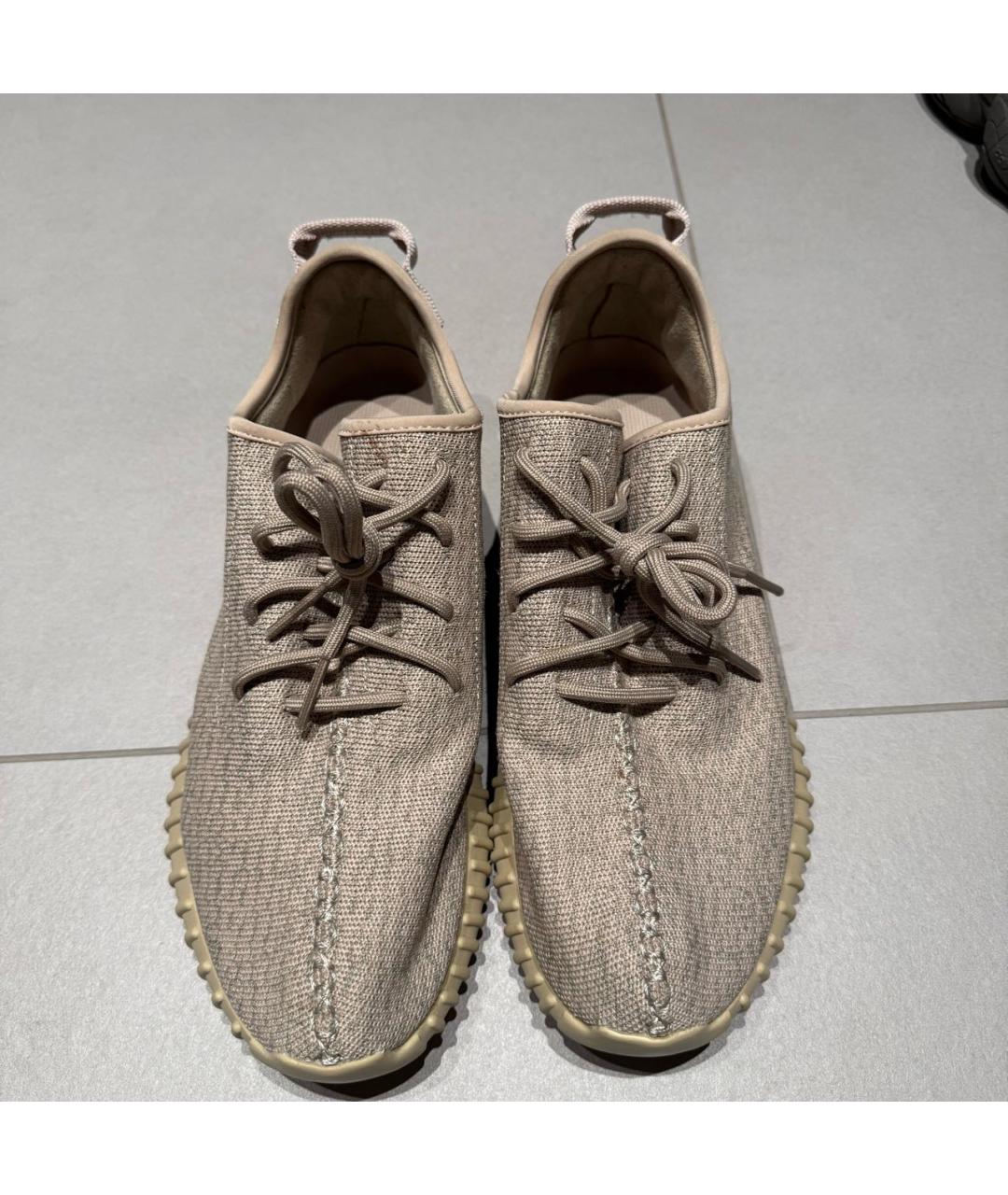 ADIDAS YEEZY Бежевые текстильные низкие кроссовки / кеды, фото 2