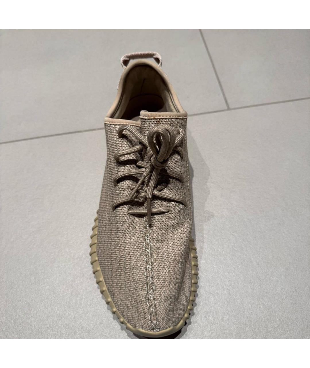 ADIDAS YEEZY Бежевые текстильные низкие кроссовки / кеды, фото 4