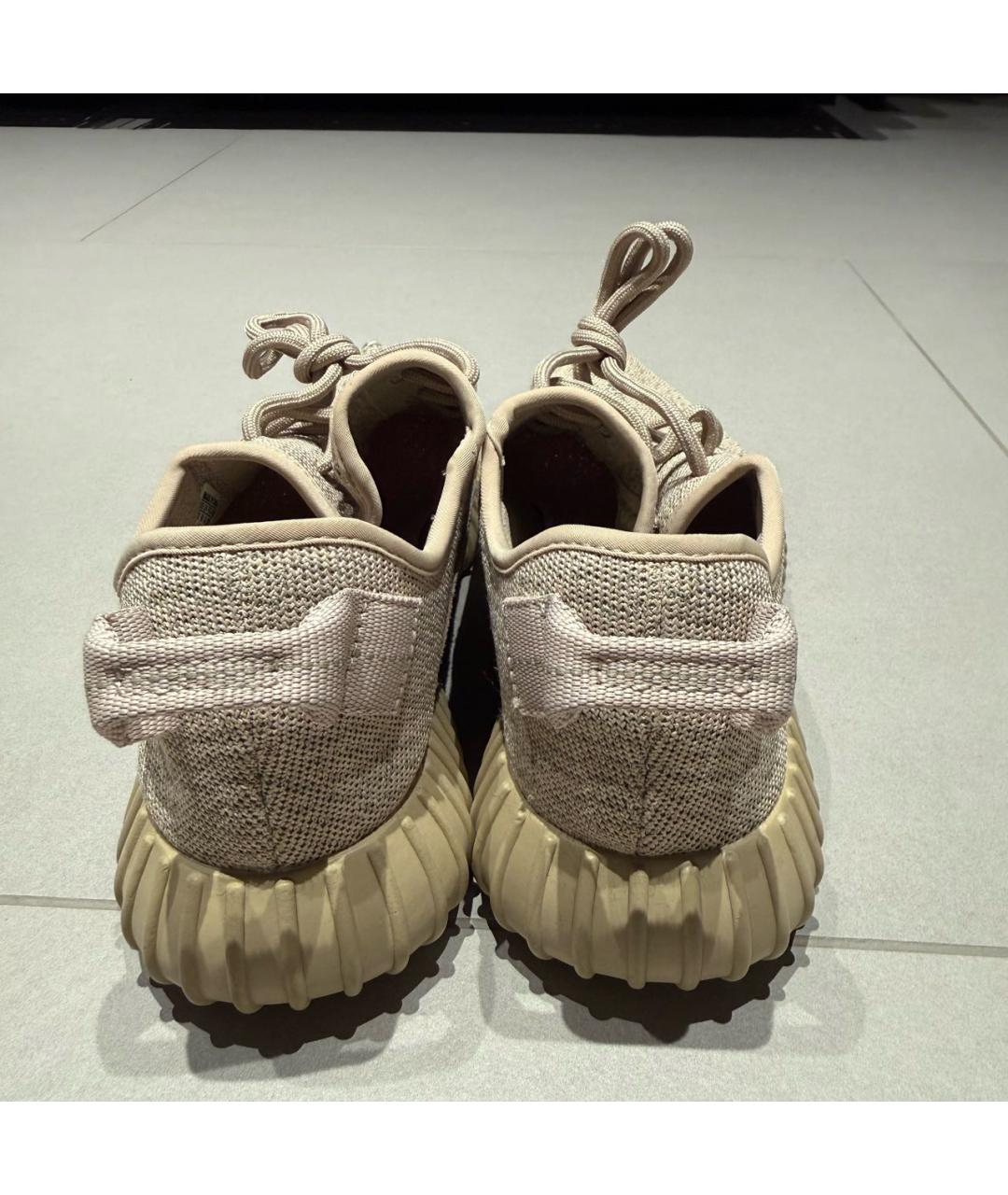 ADIDAS YEEZY Бежевые текстильные низкие кроссовки / кеды, фото 5