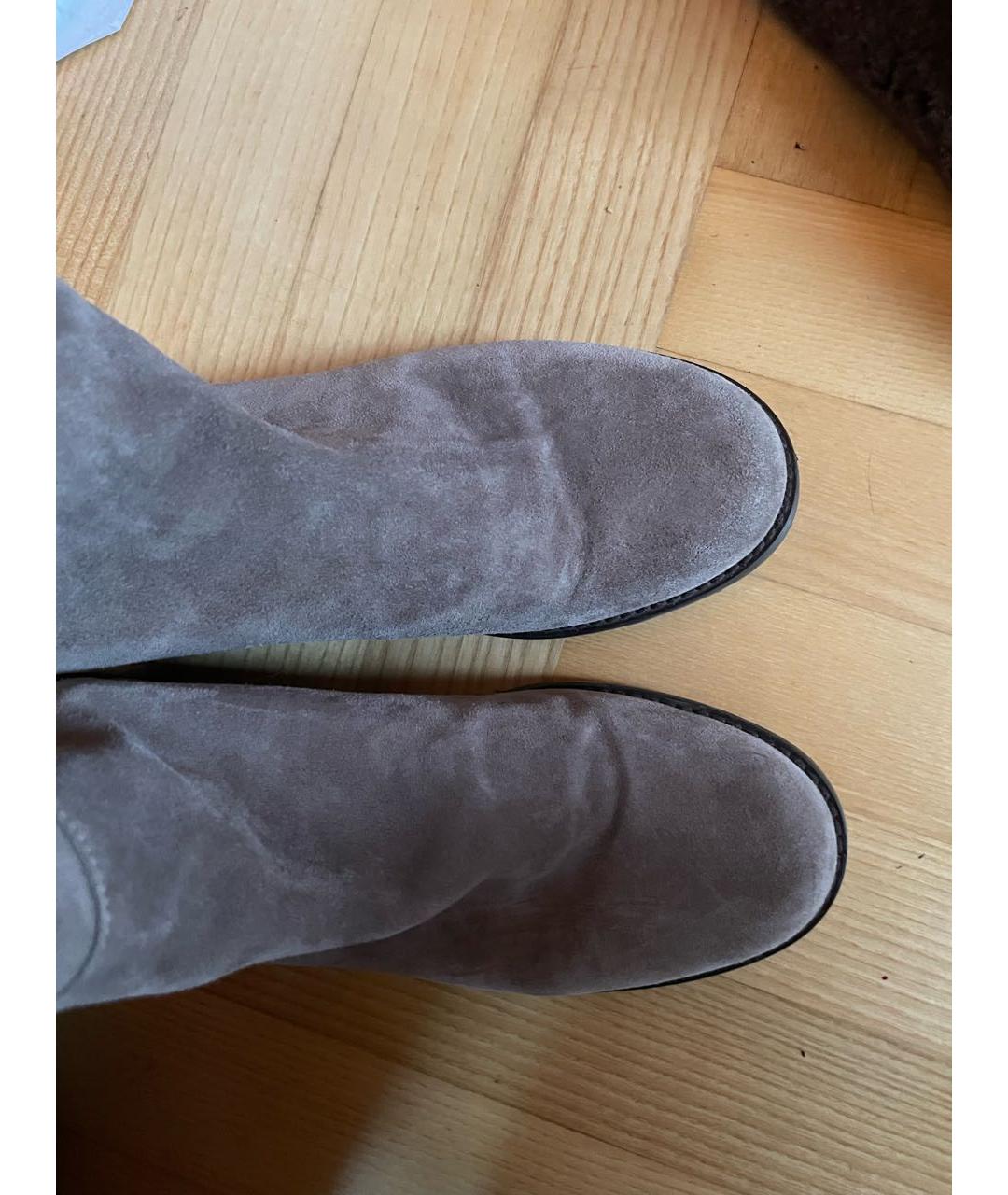 STUART WEITZMAN Бежевые замшевые ботфорты, фото 3