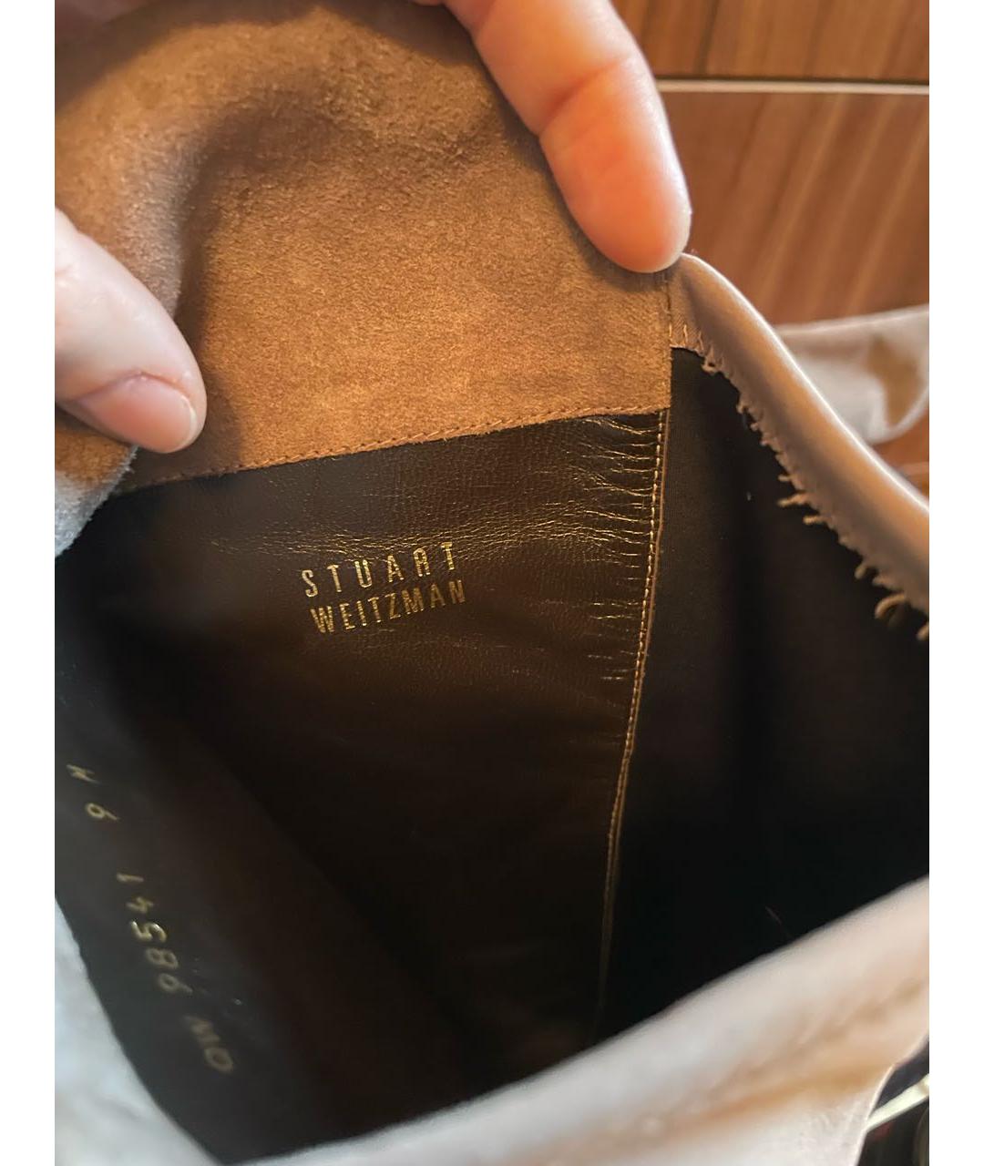 STUART WEITZMAN Бежевые замшевые ботфорты, фото 6