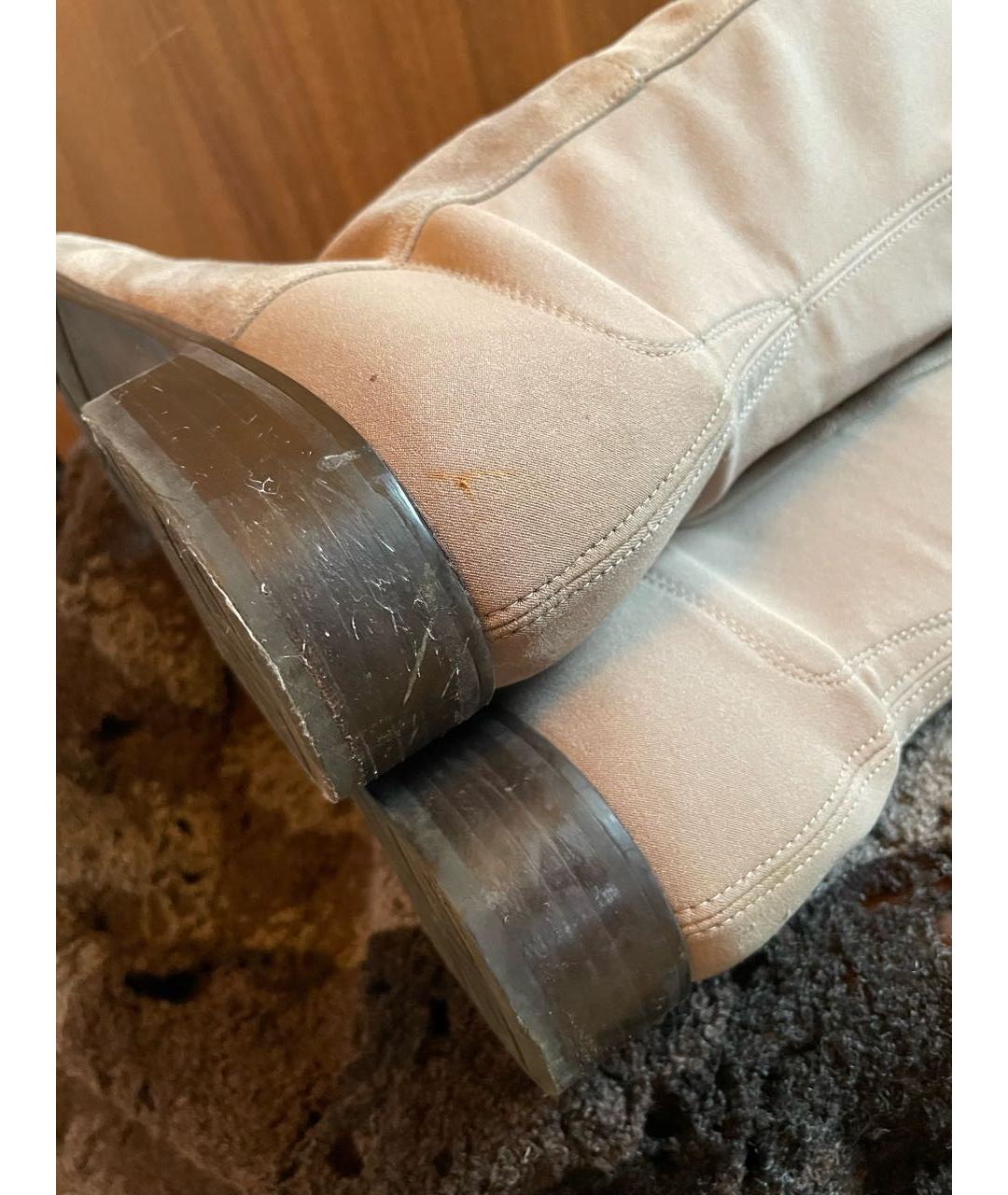 STUART WEITZMAN Бежевые замшевые ботфорты, фото 4