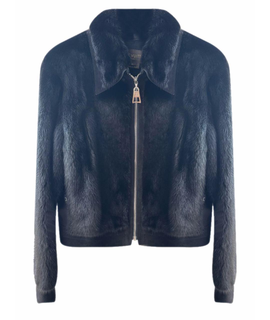 LOUIS VUITTON Черная меховая шуба, фото 1