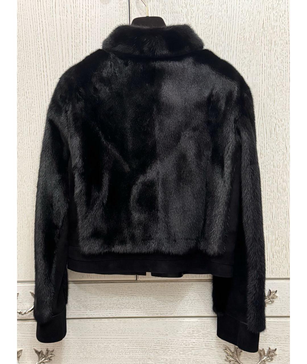 LOUIS VUITTON Черная меховая шуба, фото 2