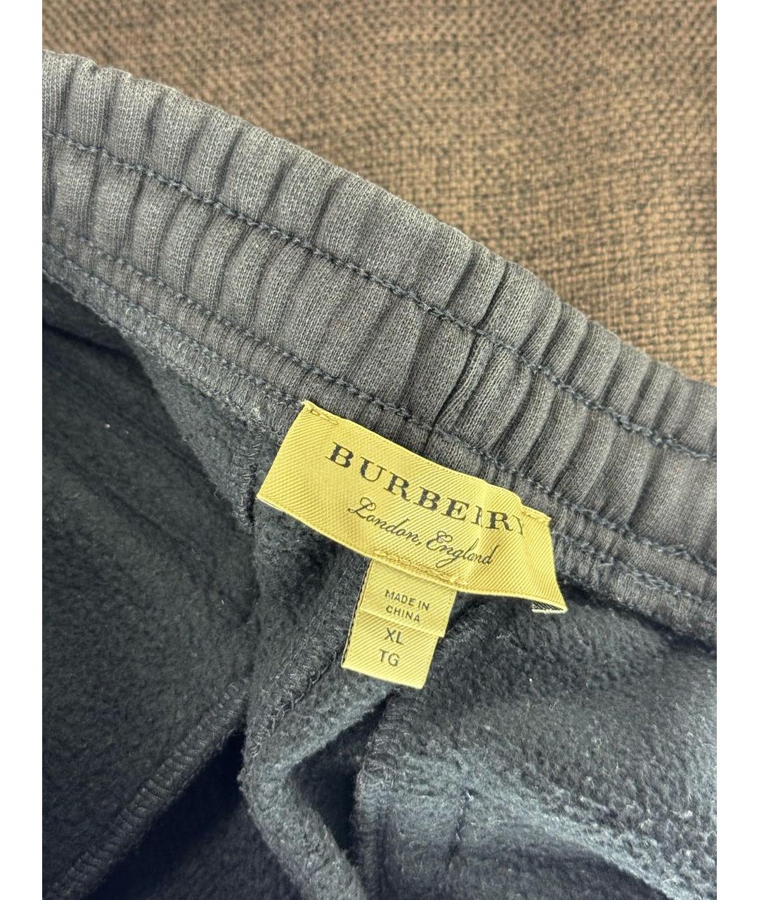 BURBERRY Темно-синие повседневные брюки, фото 6