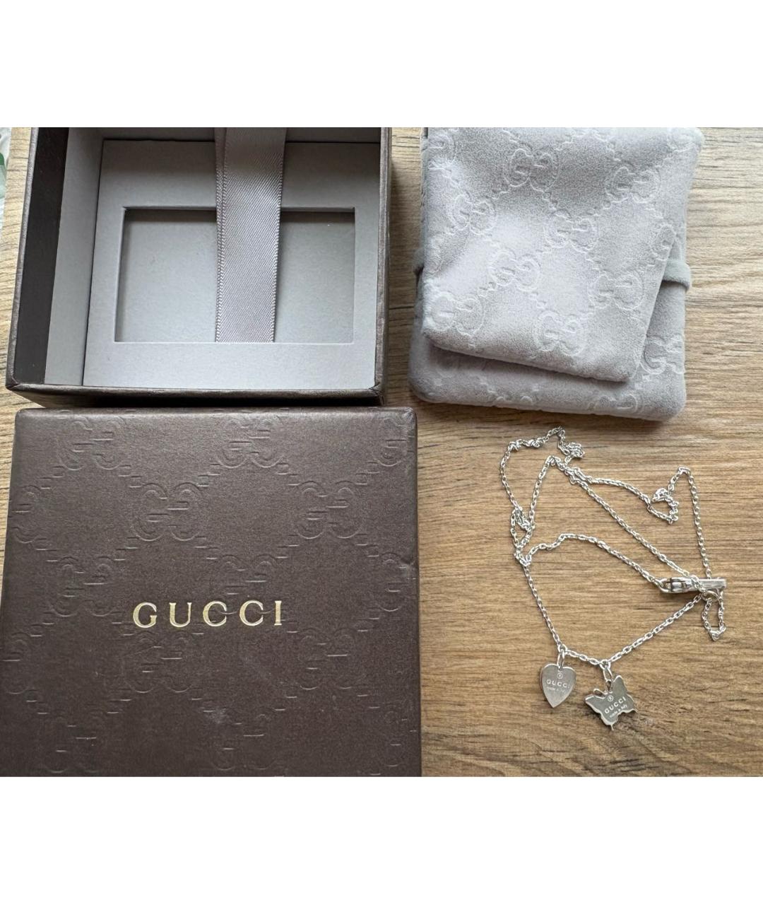 GUCCI Серебряное серебряное колье, фото 6