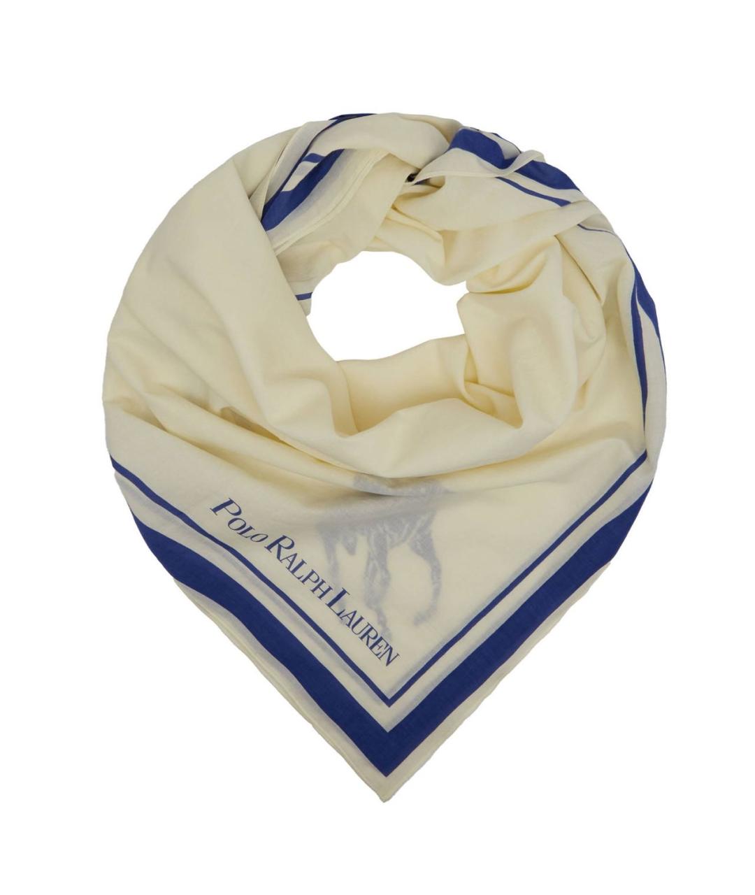 POLO RALPH LAUREN Белый хлопковый платок, фото 5