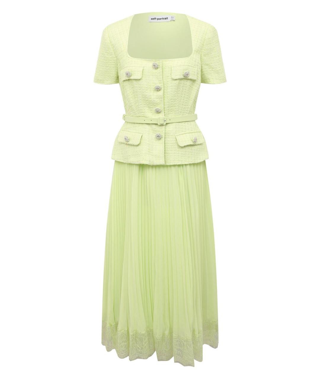 SELF-PORTRAIT Зеленые повседневное платье, фото 1