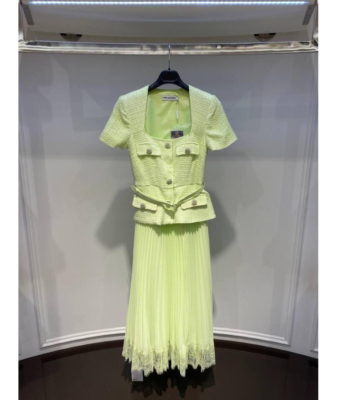 SELF-PORTRAIT Зеленые повседневное платье, фото 2