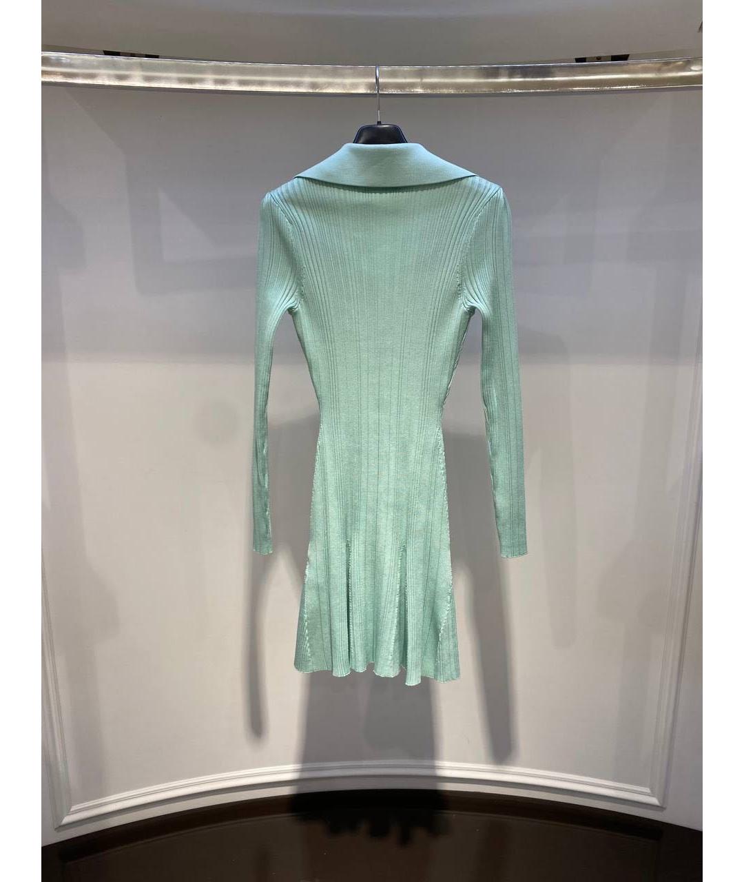 SELF-PORTRAIT Бирюзовое вискозное повседневное платье, фото 3