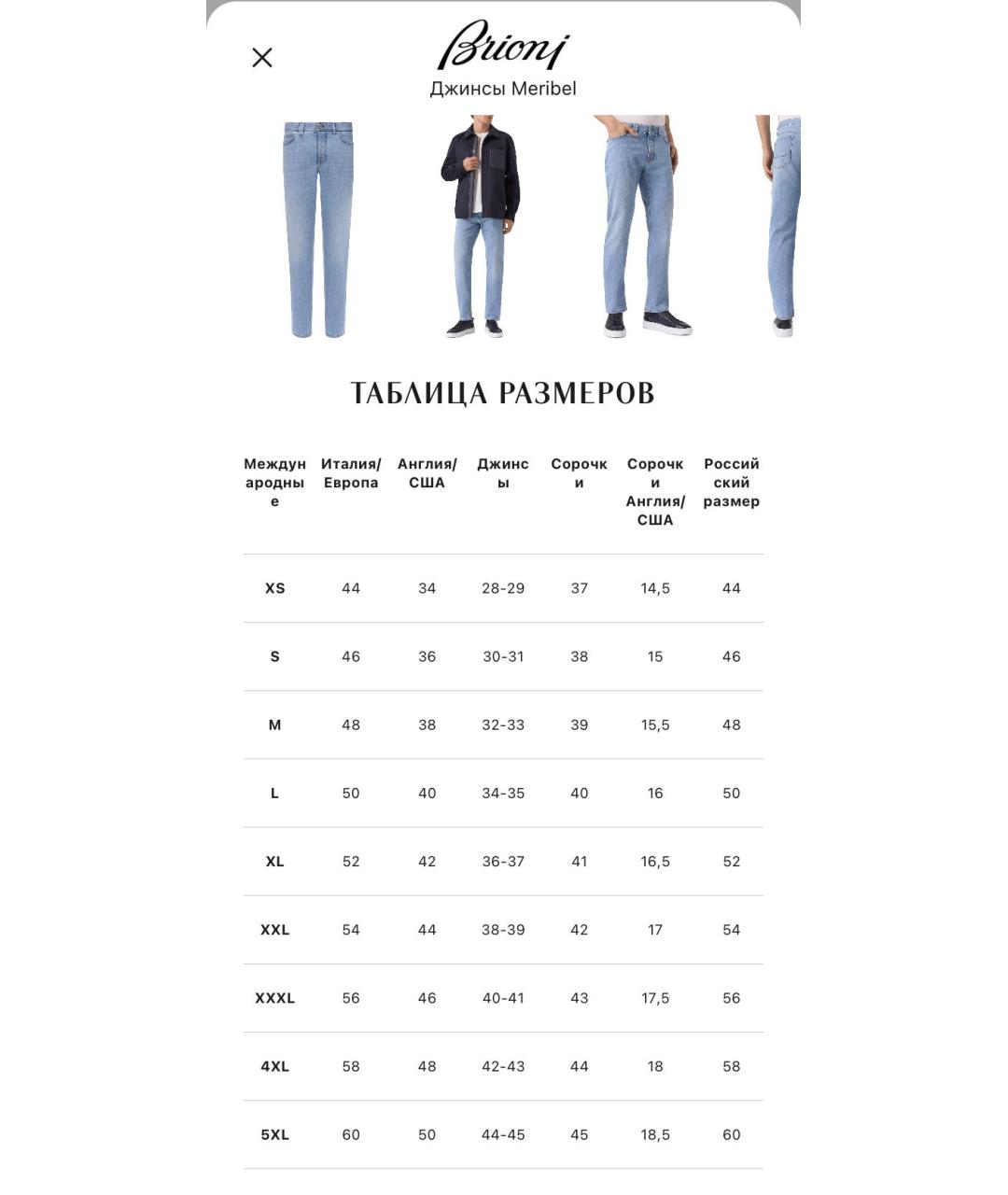 BRIONI Голубые хлопковые прямые джинсы, фото 5