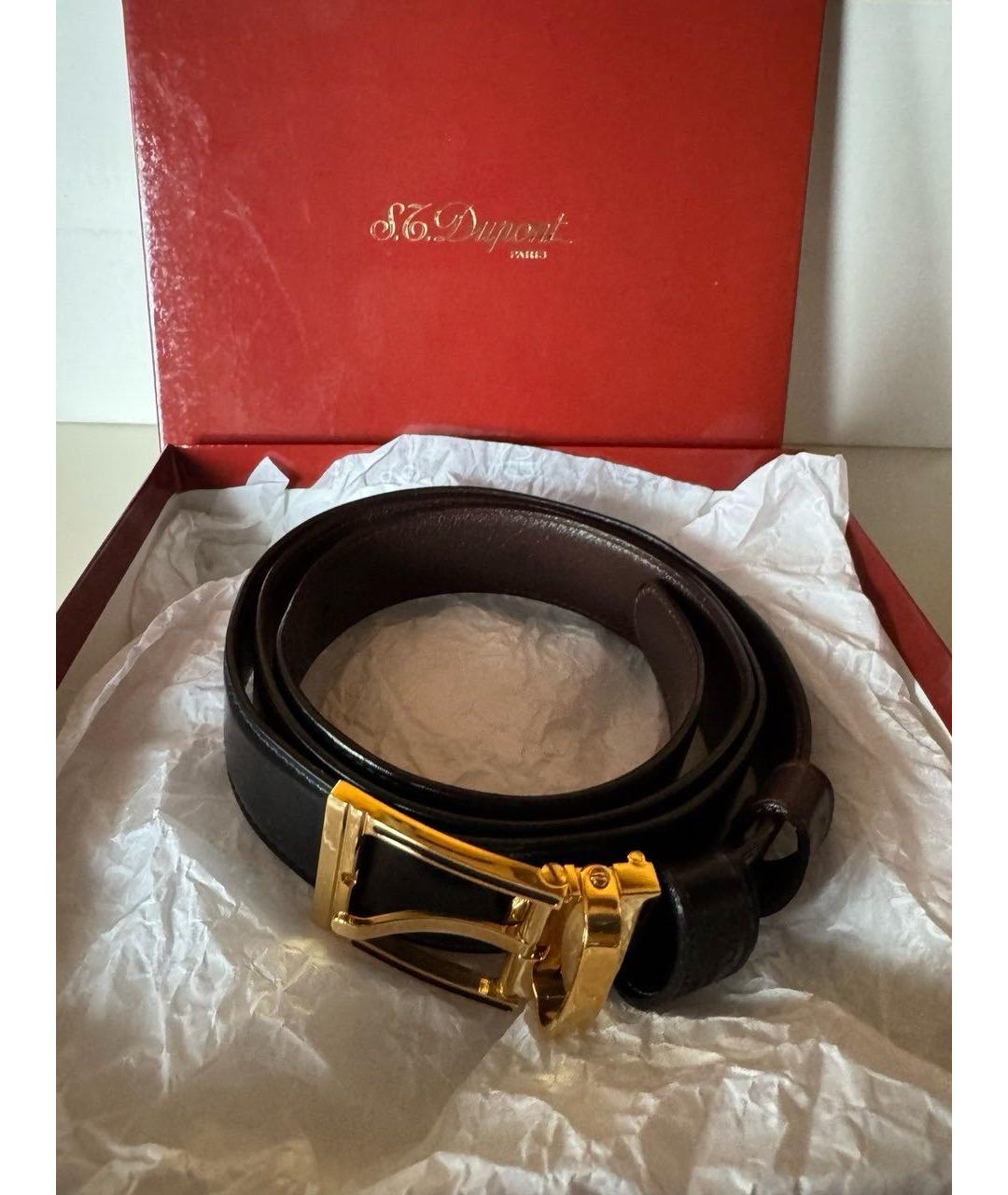 DUPONT Черный кожаный ремень, фото 4