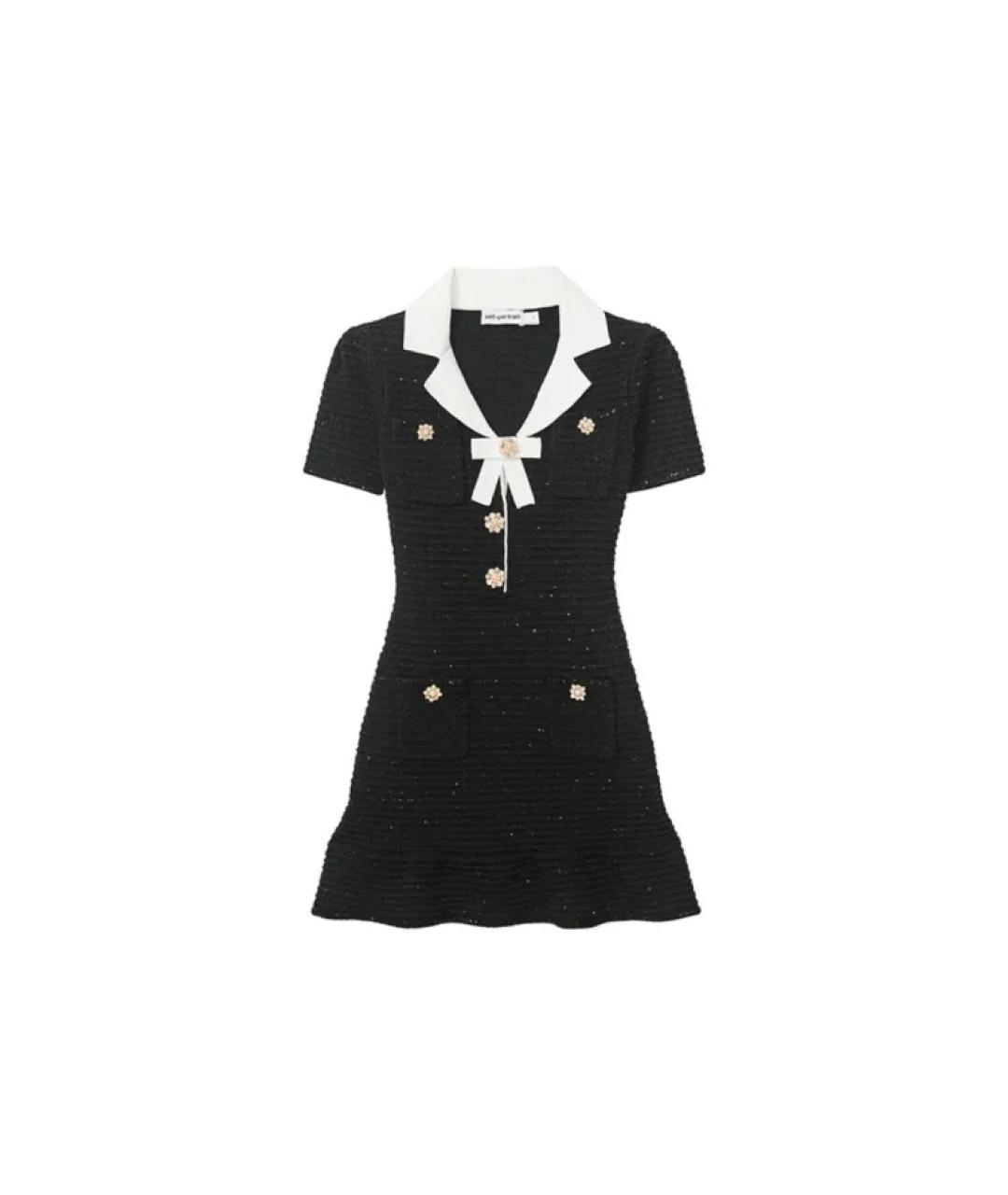 SELF-PORTRAIT Черное повседневное платье, фото 1