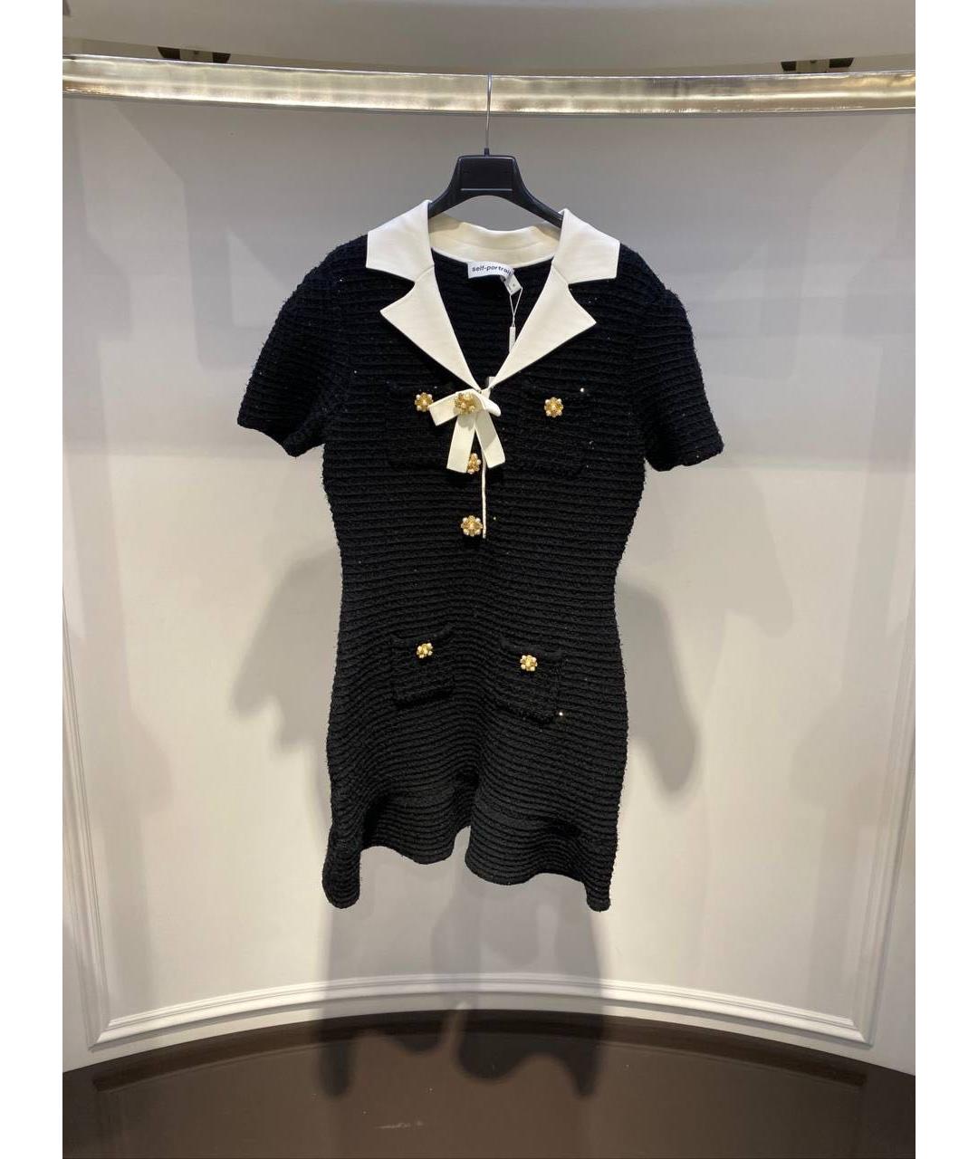 SELF-PORTRAIT Черное повседневное платье, фото 2