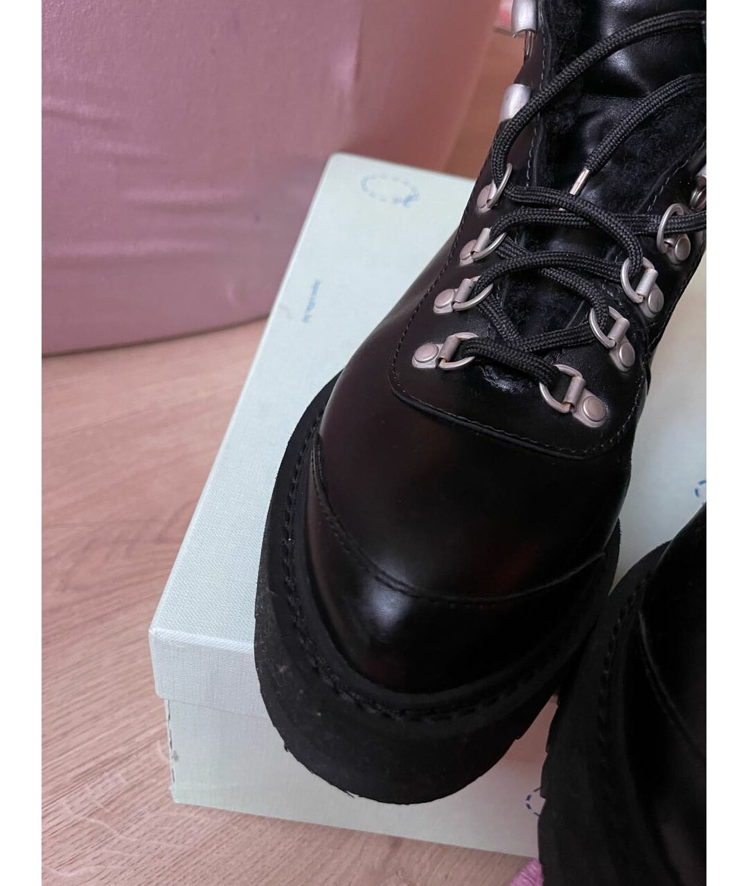 OFF-WHITE Черные кожаные ботинки, фото 2