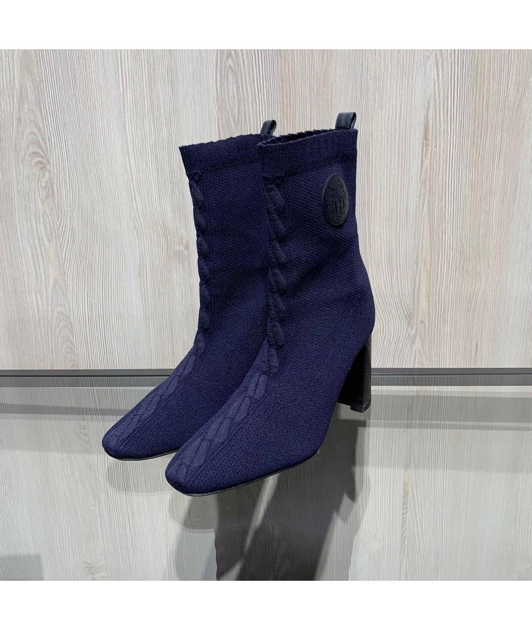 HERMES Темно-синие ботильоны, фото 2
