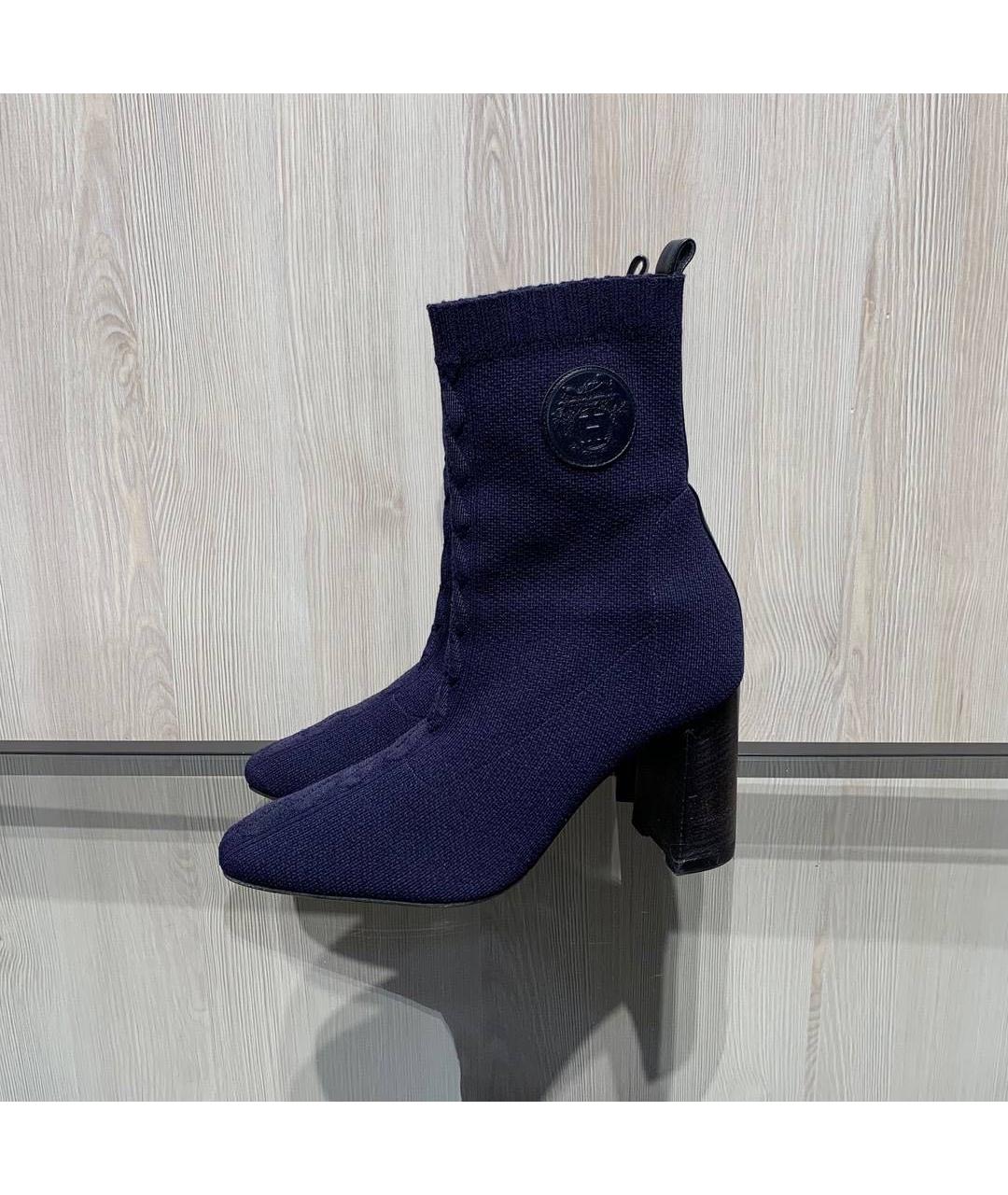 HERMES Темно-синие ботильоны, фото 6