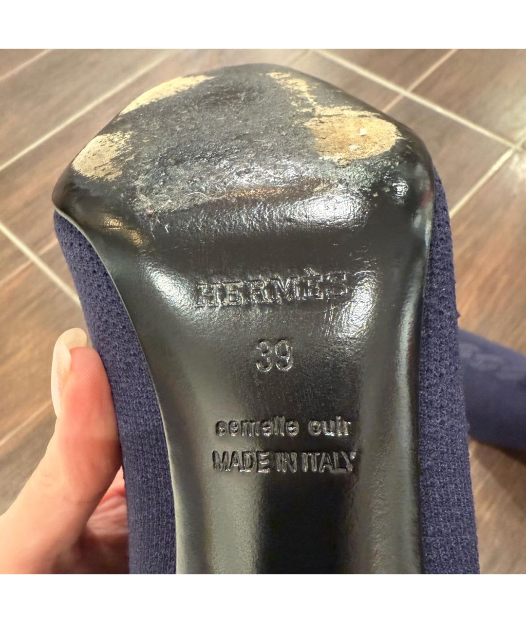 HERMES Темно-синие ботильоны, фото 5