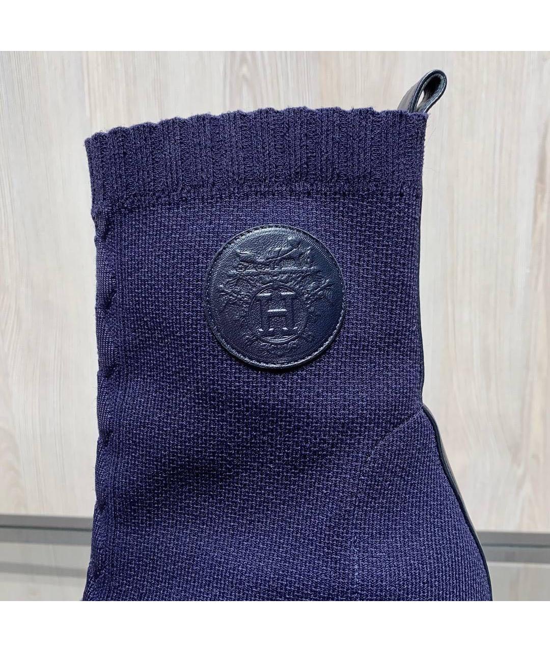 HERMES Темно-синие ботильоны, фото 3